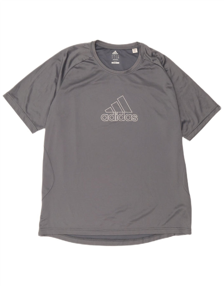 Adidas Mens Graphic T-Shirt Top XL Gris Polyester