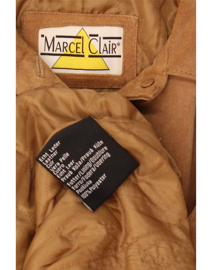 Marcel Clair Veste en daim pour femme UK 14 Grand cuir marron