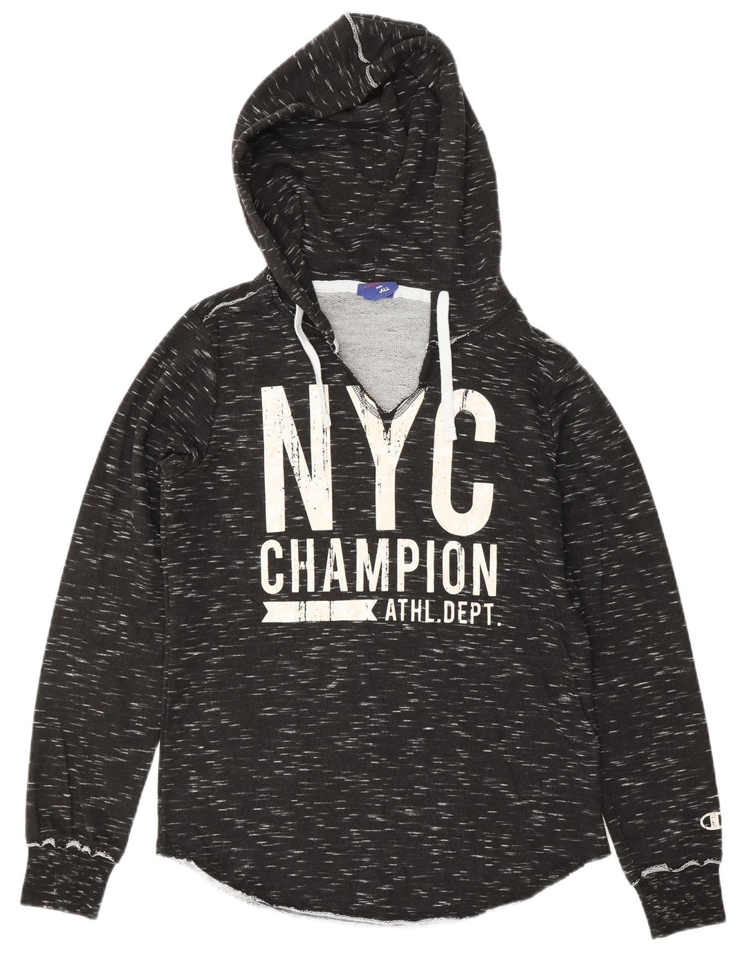 CHAMPION Pull à capuche graphique pour femme UK 10 Petit Noir Moucheté