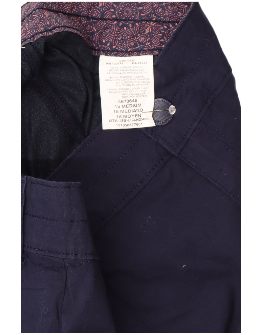 LEE Jupe-short pour femme US 16 2XL Bleu marine Coton