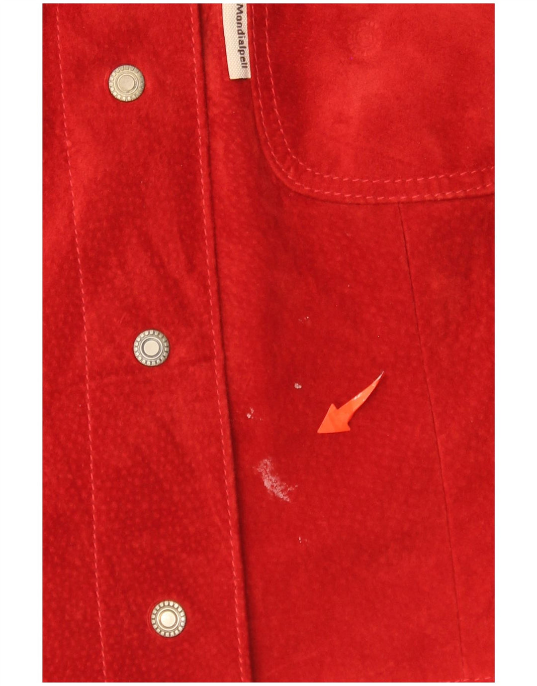 vintage Femme Daim Gilet UK 14 Grand Cuir Rouge