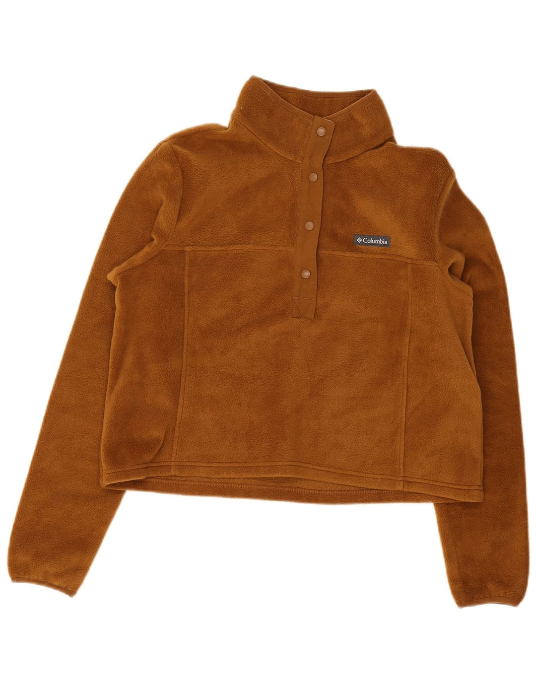 Columbia Pull court en polaire à col boutonné pour femme UK 16 Large Beige Polyester