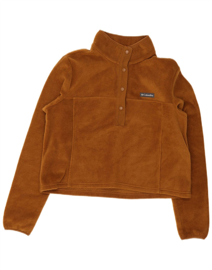 Columbia Pull court en polaire à col boutonné pour femme UK 16 Large Beige Polyester