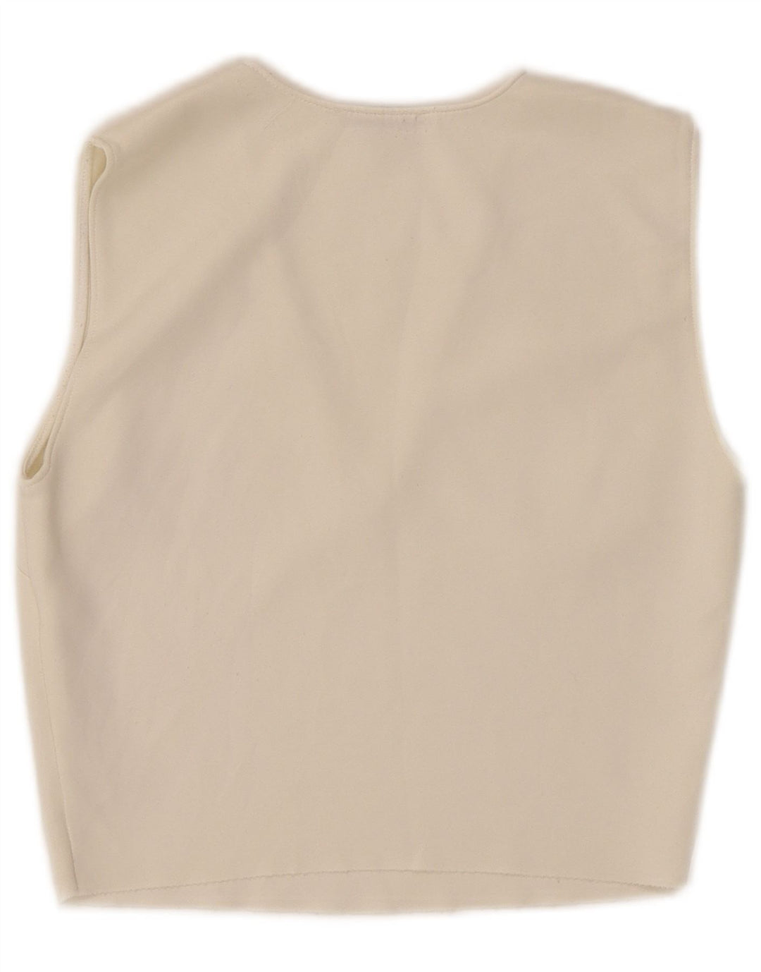 Zara Womens Crop Blouse sans manches Top UK 8 Small Blanc Polyester