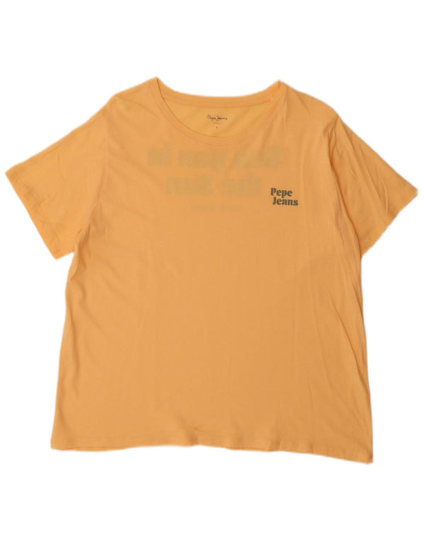 PEPE Jeans T-Shirt Graphique Femme UK 18 XL Jaune