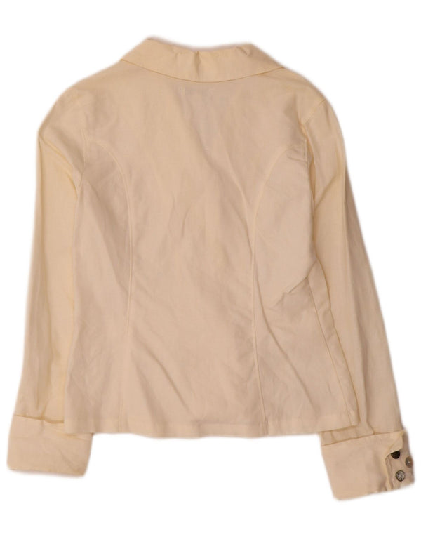 Kookai Veste blazer à 3 boutons pour fille 11-12 ans en lin blanc cassé