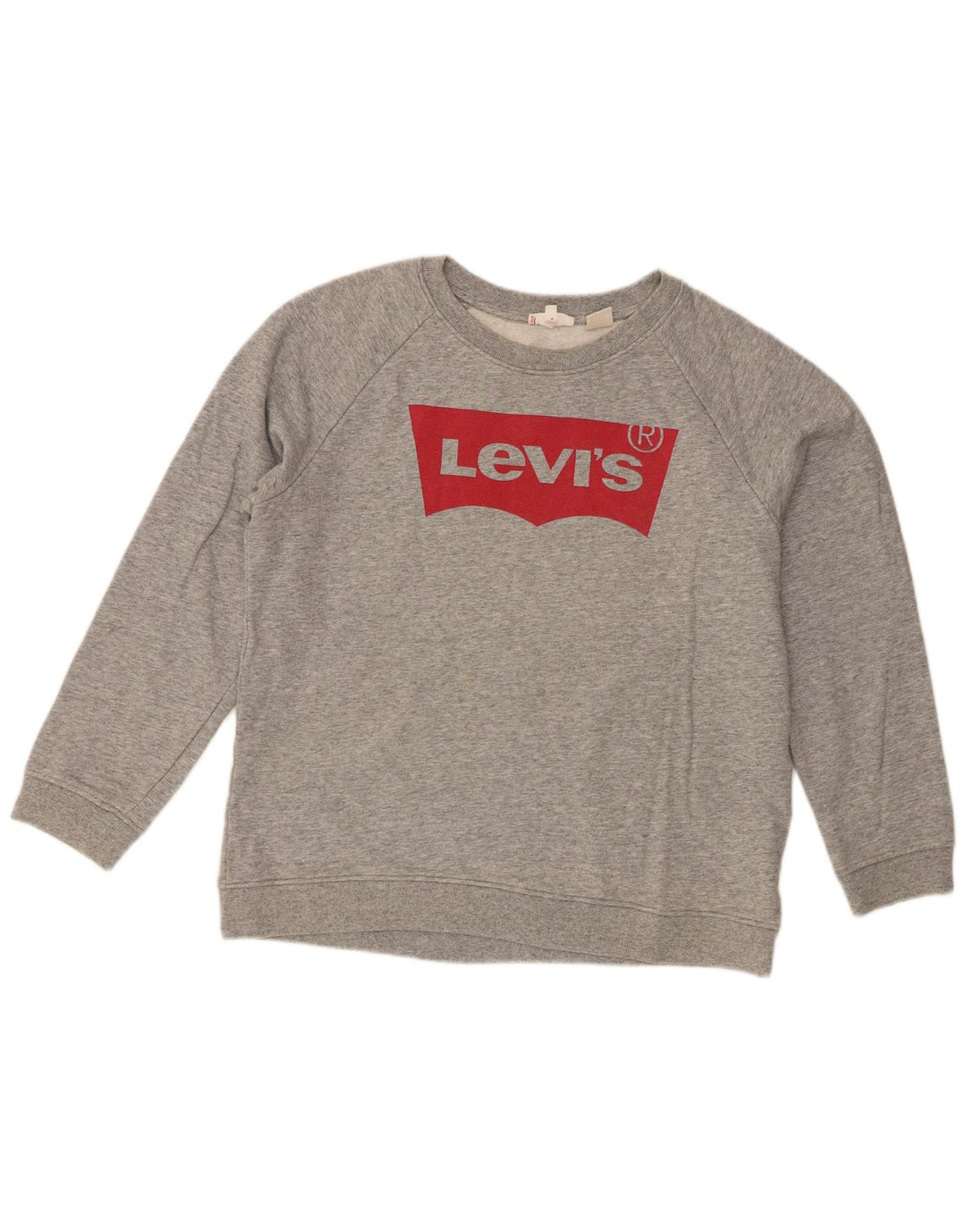 Levi's Sweat-Shirt Graphique Femme UK 44 Gris Moyen Moucheté Coton