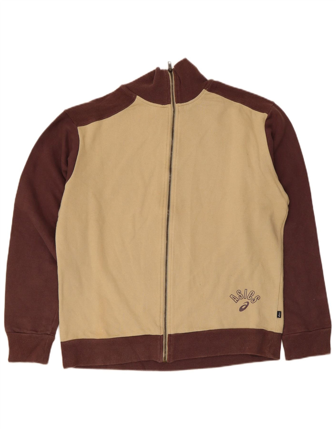 Asics Veste de Survêtement Homme Beige Moyen Colourblock Cotton
