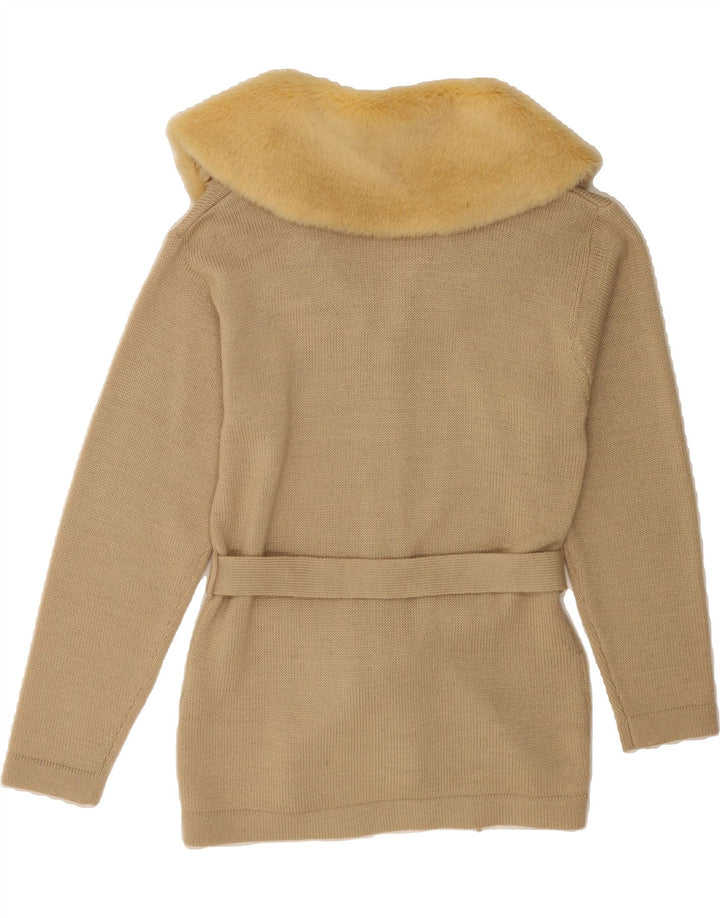MONARI Womens Cardigan Sweater UK 10 Small Beige Wool Vintage Monari and Second-Hand Monari from Messina Hembry 