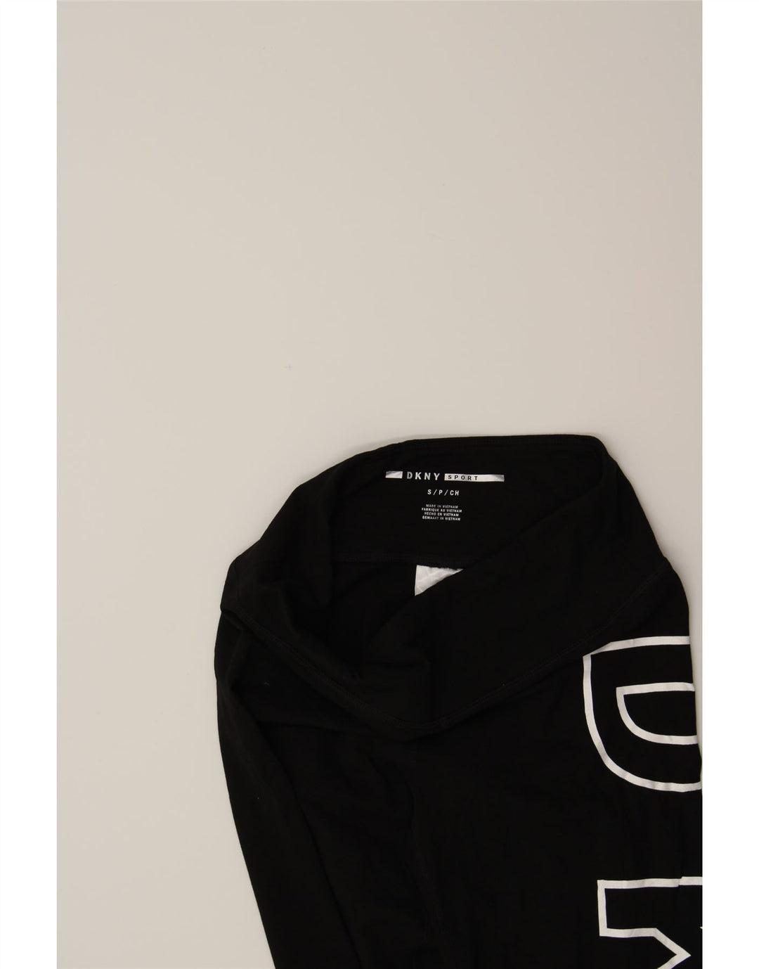 DKNY Womens Graphic Leggings UK 8 Small  Black Cotton Vintage Dkny and Second-Hand Dkny from Messina Hembry 