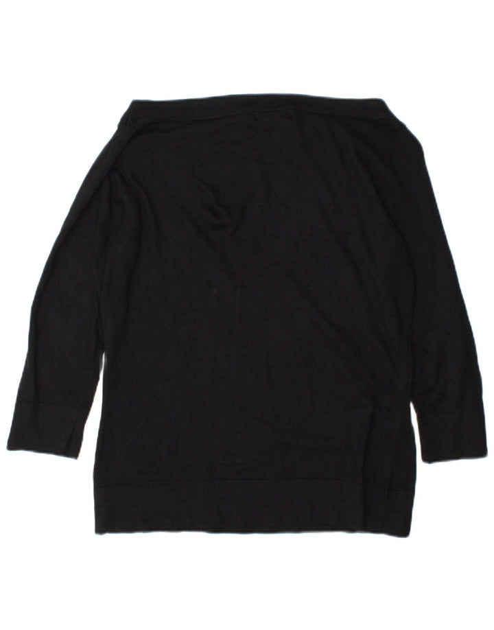 Marks & Spencer Haut à cils pour femme à manches 3/4 UK 10 Small Noir Viscose