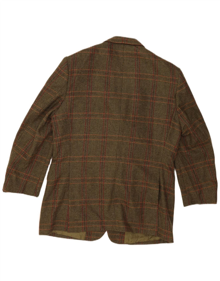 John Hanly&Co Ltd Veste blazer à 3 boutons pour homme IT 54 2XL Kaki à carreaux