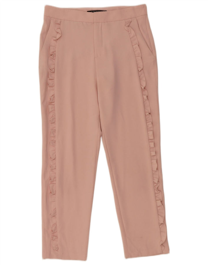 Pantalon Chino Slim Femme Zara Petit W27 L26 Rose Polyester