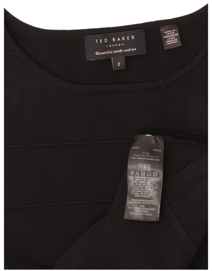 Ted Baker Robe fourreau sans manches pour femme Taille 2 Petite Viscose noire