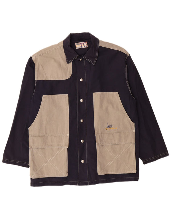 Enrico Coveri Veste utilitaire pour homme UK 40 Large Bleu marine Colourblock