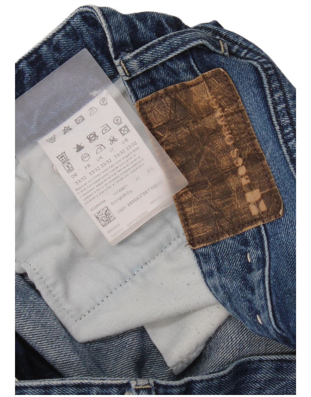Hugo Boss Femme Jean droit W33 L32 Bleu Coton