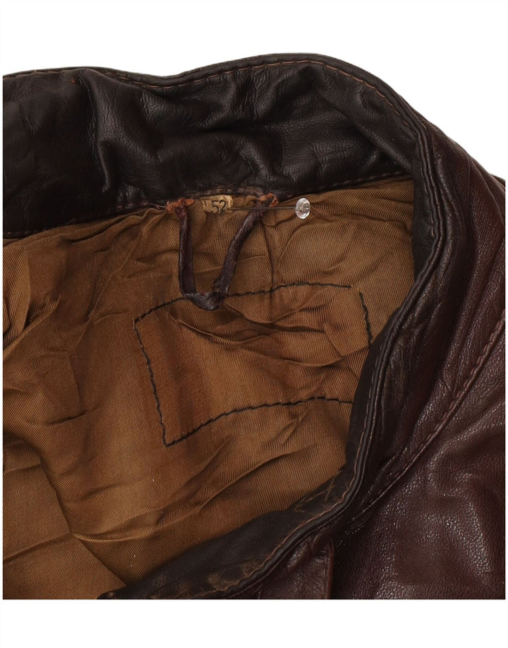 veste en cuir homme vintage IT 52 XL Marron