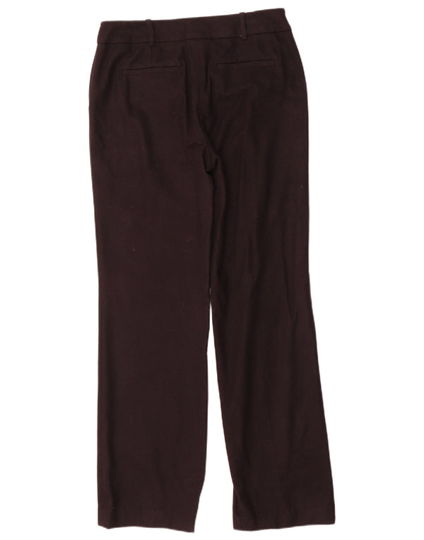 Jigsaw Pantalon Chino Droit Femme UK 10 Small W28 L31 Laine Noire