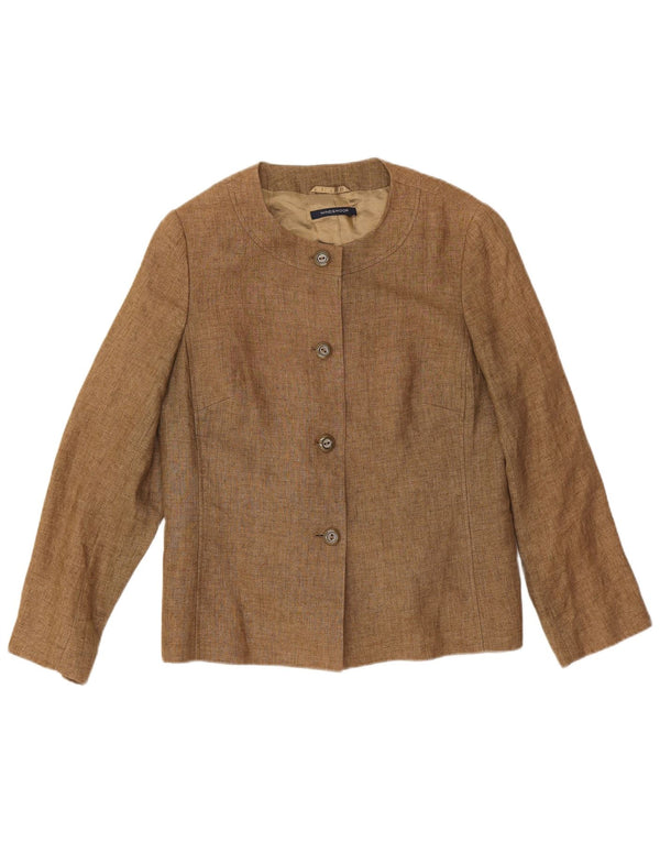 Windsmoor Veste blazer à 4 boutons pour femme UK 14 Grand lin beige