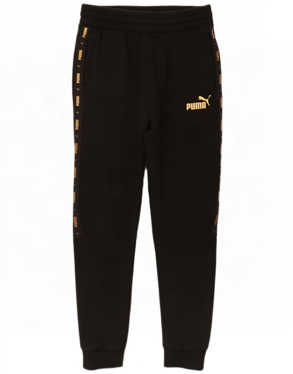 Puma Pantalon de survêtement graphique pour femme, jogging, UK 12, coton noir moyen