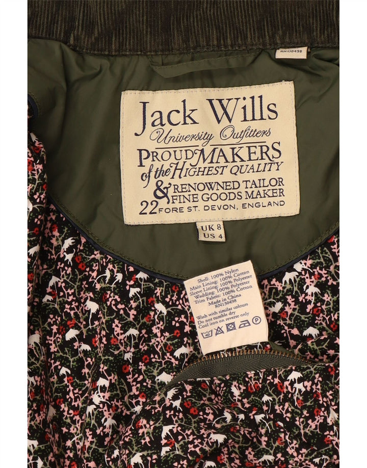 JACK WILLS Veste matelassée pour femme UK 8 Small Khaki Nylon