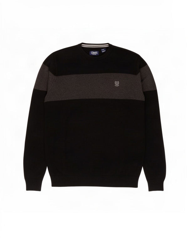 Chaps Pull à col rond pour homme XL en coton color block noir