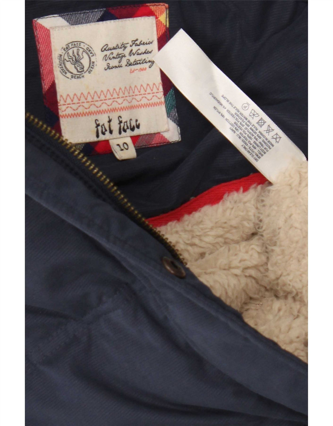 Fat Face Gilet rembourré à capuche pour femme UK 10 Petit Bleu Polyester