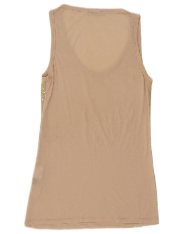 Max & Co. Robe tunique sans manches pour femme UK 8 Small Beige Moucheté