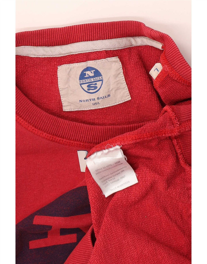 North Sails Sweat-shirt graphique pour homme en coton rouge Taille L