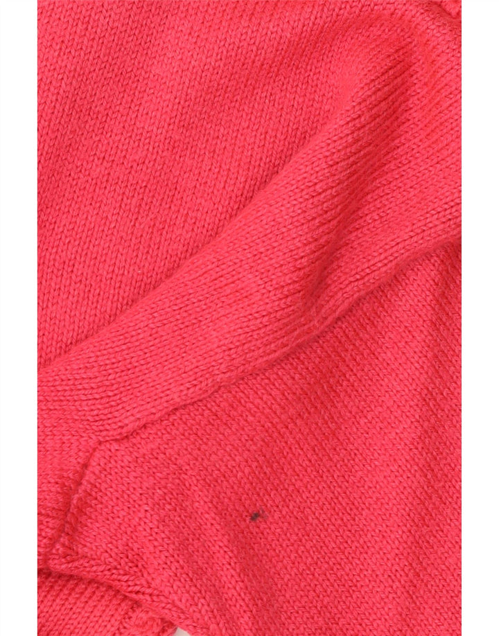 vintage Femmes Oversize Roll Neck Jumper Pull UK 16 Grand Rose