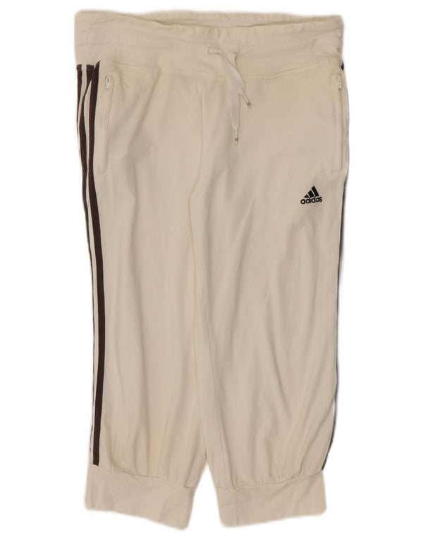 Adidas Pantalon de survêtement Capri pour femme UK 10 Petit Blanc