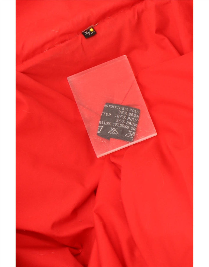 manteau rembourré surdimensionné femme vintage EU 36/38 petit polyester rouge