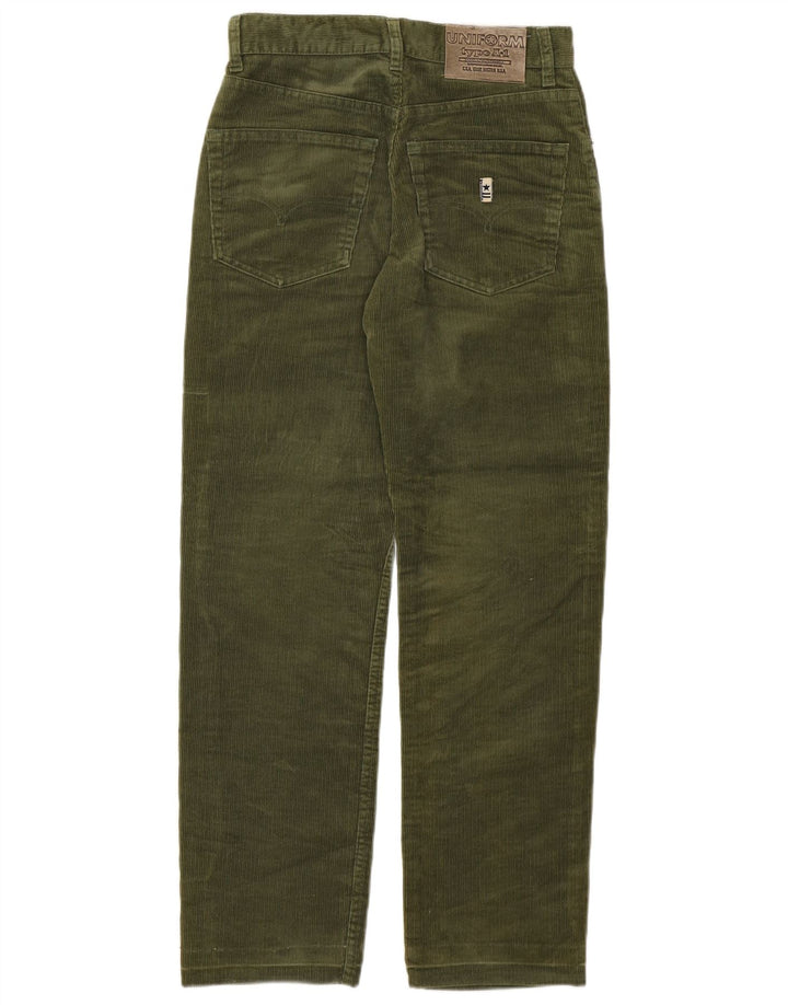 UNIFORM Pantalon Droit Femme Velours Côtelé W29 L28 Coton Kaki