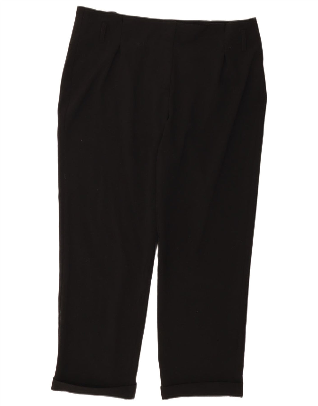 CALVIN KLEIN Pantalon court droit pour femme US 12 Large W36 L26 Noir