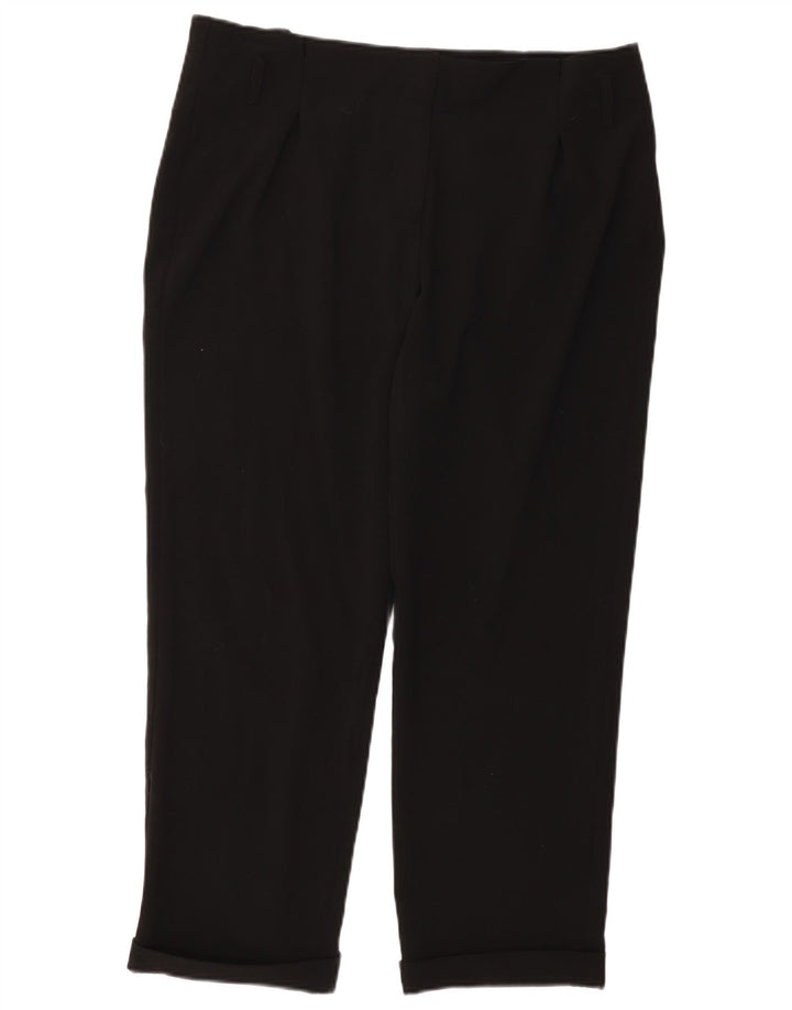 CALVIN KLEIN Pantalon court droit pour femme US 12 Large W36 L26 Noir