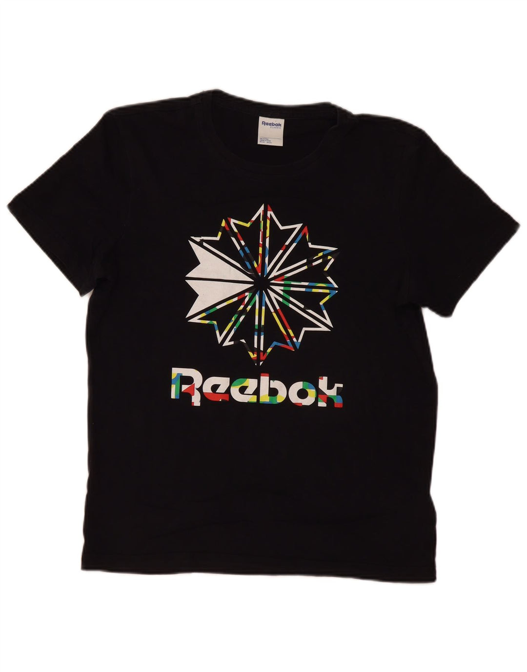 REEBOK T-Shirt Graphique Homme Noir Moyen Coton