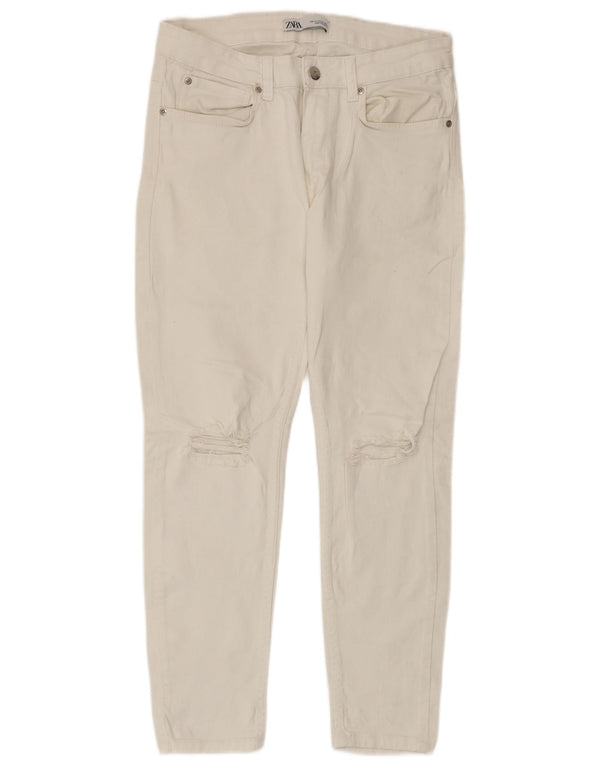 Zara Jean court en détresse pour homme EU 40 Medium W31 L25 Coton blanc