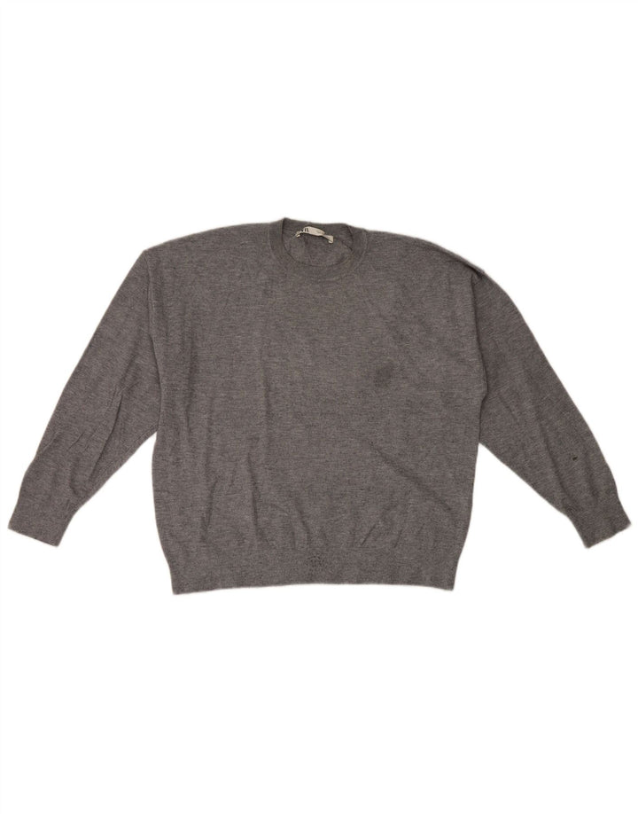 Zara Pull à col rond pour homme Petit Gris Viscose