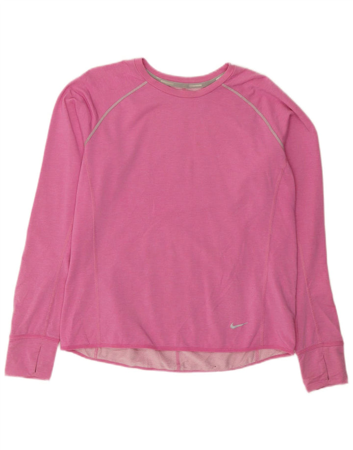 NIKE Haut Dri Fit à manches longues pour femme UK 18 XL Rose Lyocell