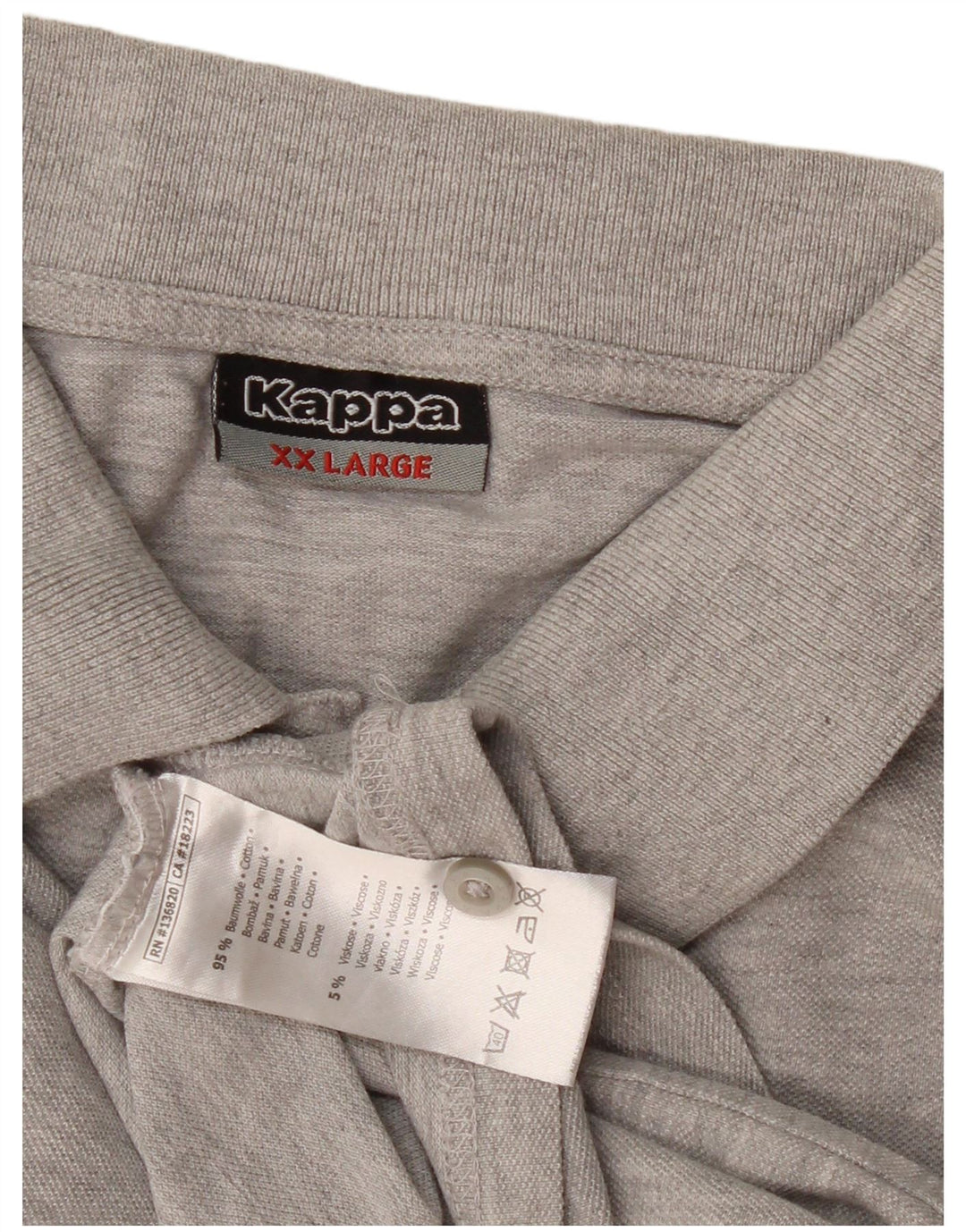 Kappa Polo Homme 2XL Gris Coton