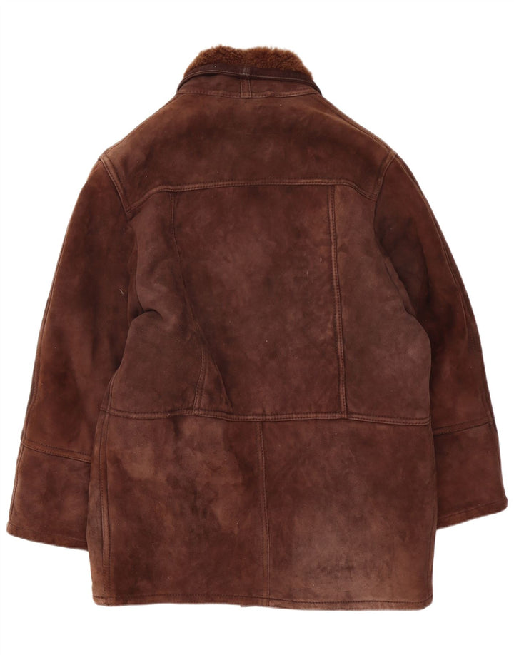 veste en peau de mouton vintage pour hommes IT 52 XL Marron