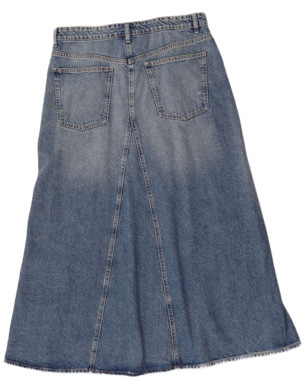 Zara Femme Jupe En Jean Taille Haute XL W32 Bleu Coton
