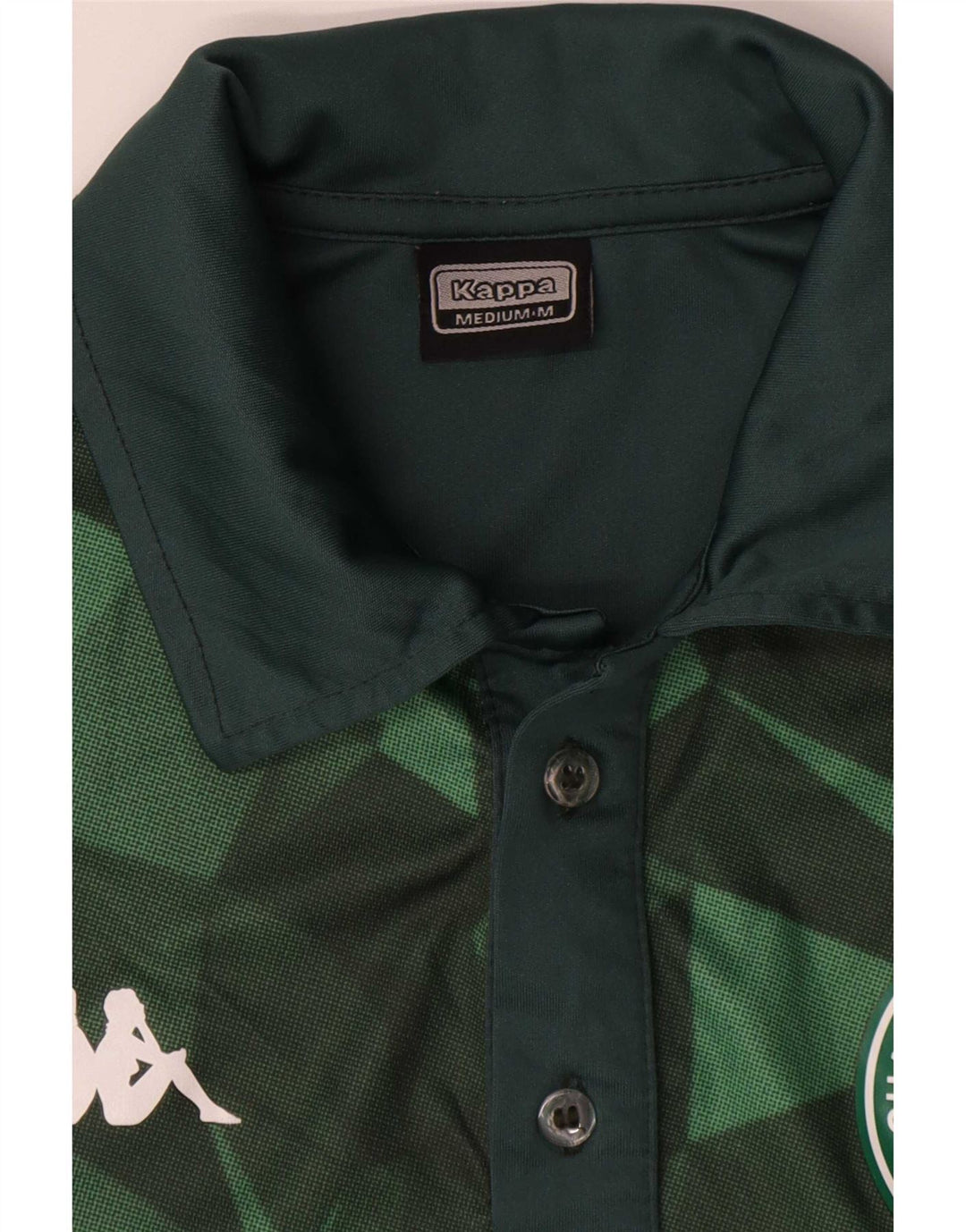 Kappa Polo Graphique Homme Vert Moyen Polyester Colorblock