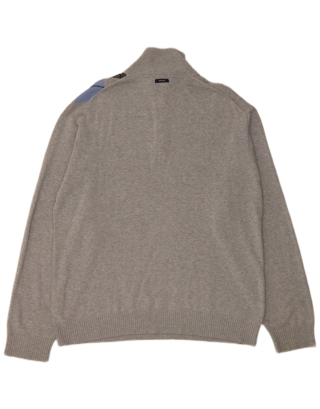 NAUTICA Pull col zippé pour homme XL Gris Argyle/Diamant Coton
