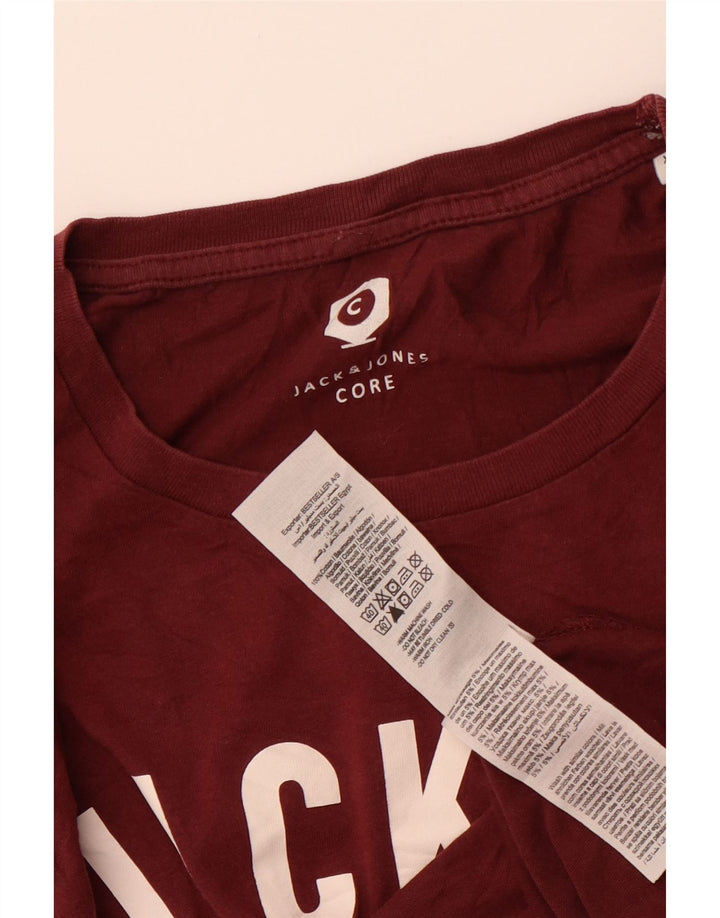Jack & Jones T-Shirt Graphique Top XL Homme Bordeaux Coton