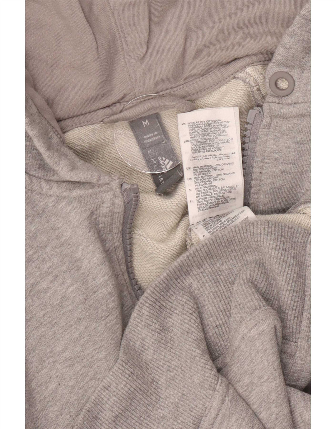 Adidas Pull à capuche zippé pour homme en coton gris moyen