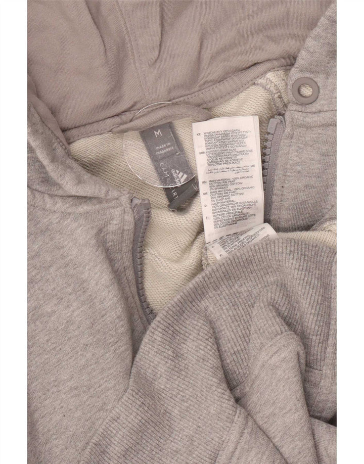 Adidas Pull à capuche zippé pour homme en coton gris moyen