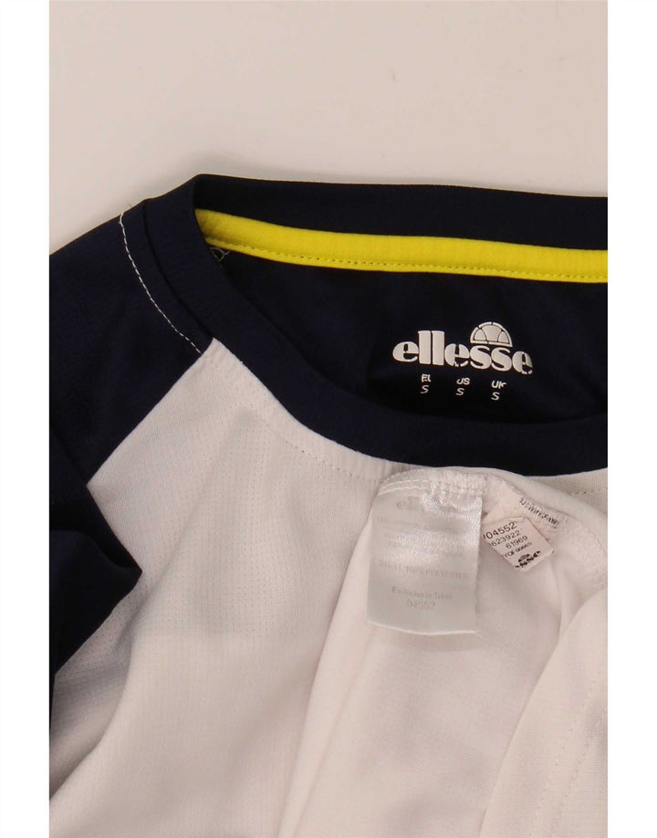 Ellesse Haut pour homme à manches longues Petit Blanc Colorblock Polyester