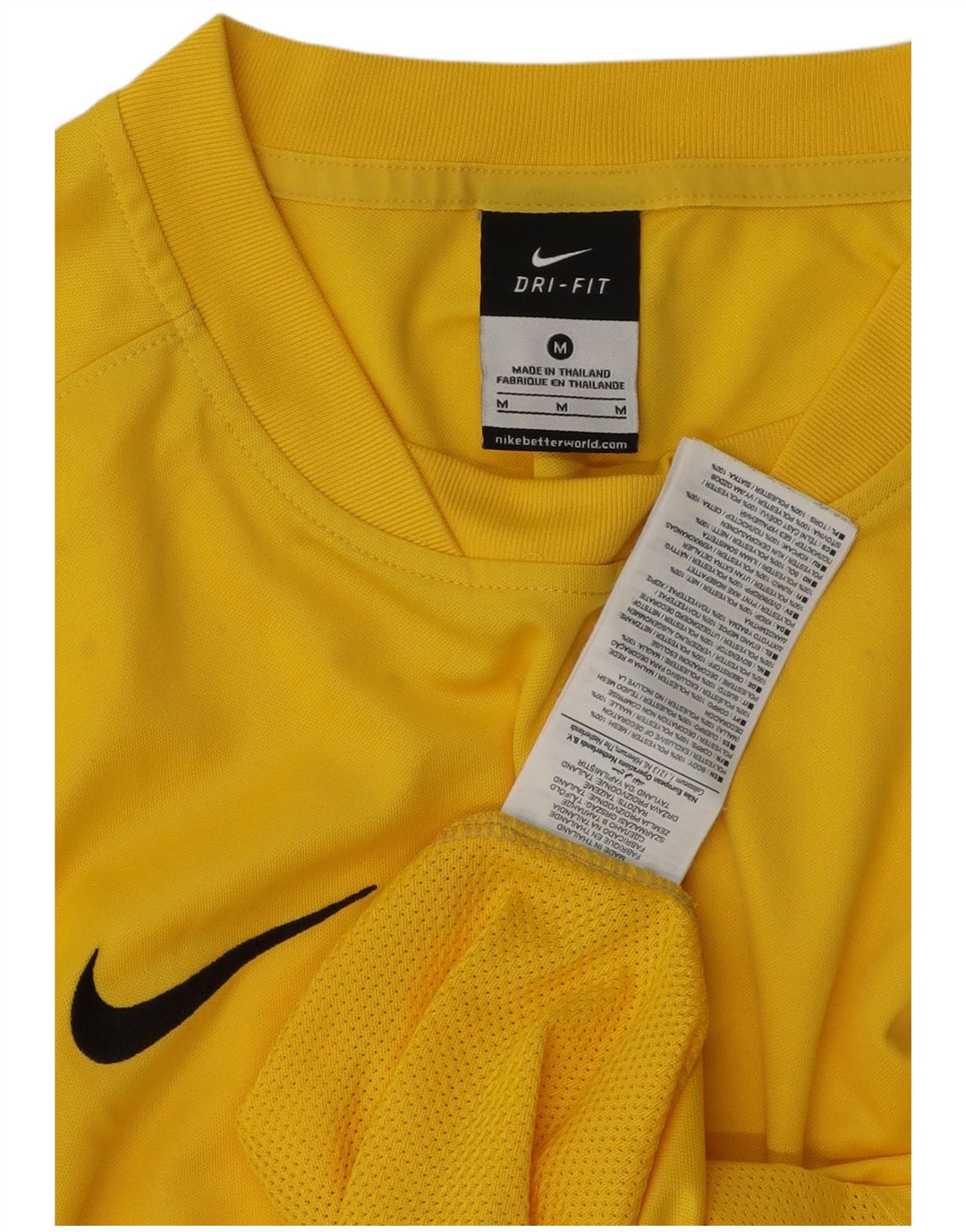 Nike Homme Dri Fit T-Shirt Haut Jaune Moyen Polyester