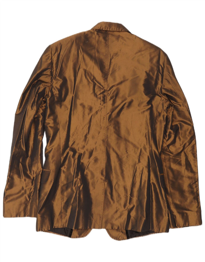 Dolce & Gabbana Veste blazer à 2 boutons pour homme IT 50 Large Marron Polyester